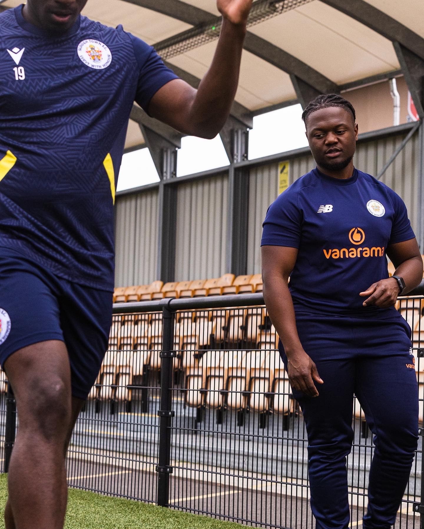 Chiko Mvula Physiotherapist at Carter & George Clinic  pictured as Head Physio for Slough FC working with the team.